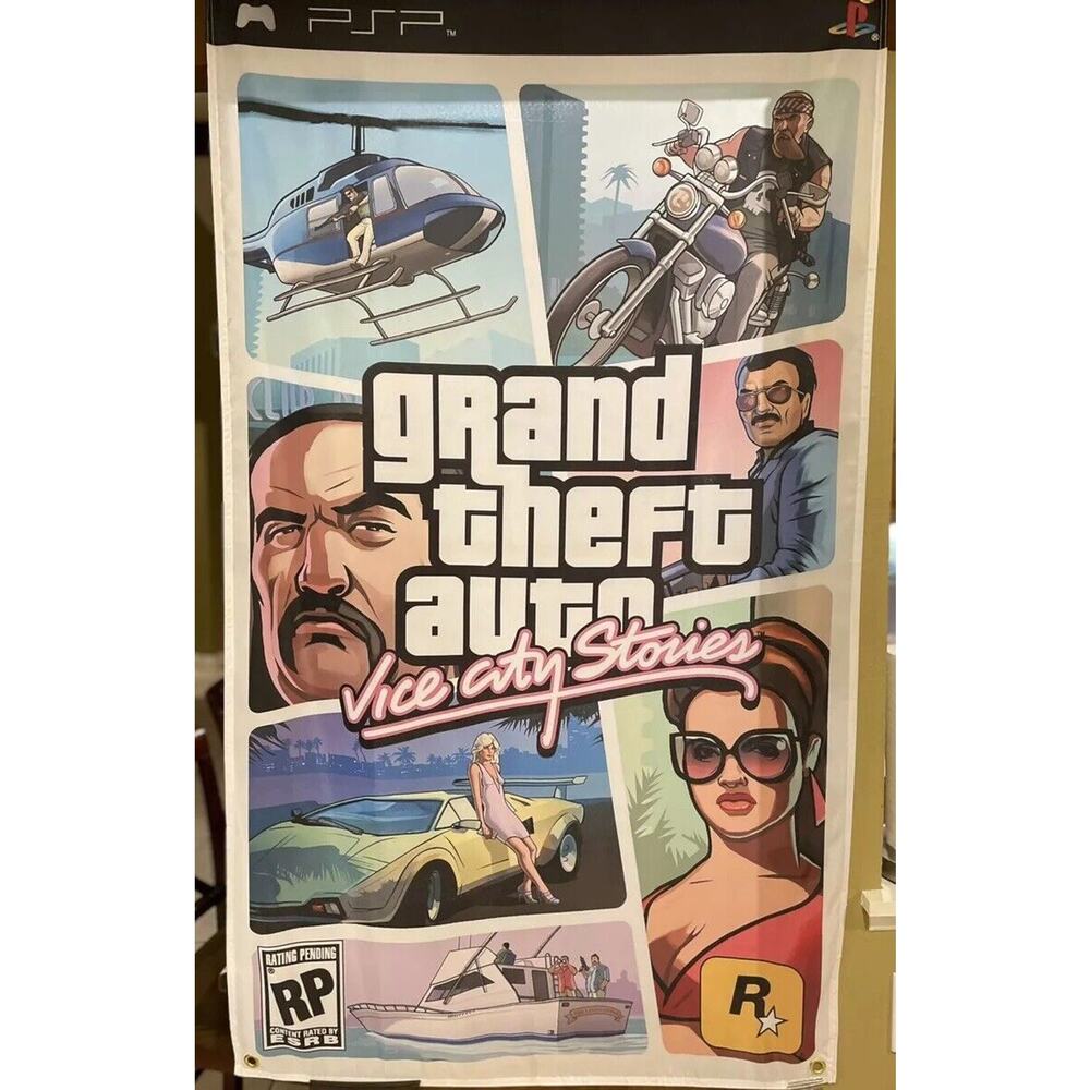 Grand Theft Auto: Vice City Stories 5' Flag Banner Sony PSP PlayStation Portable